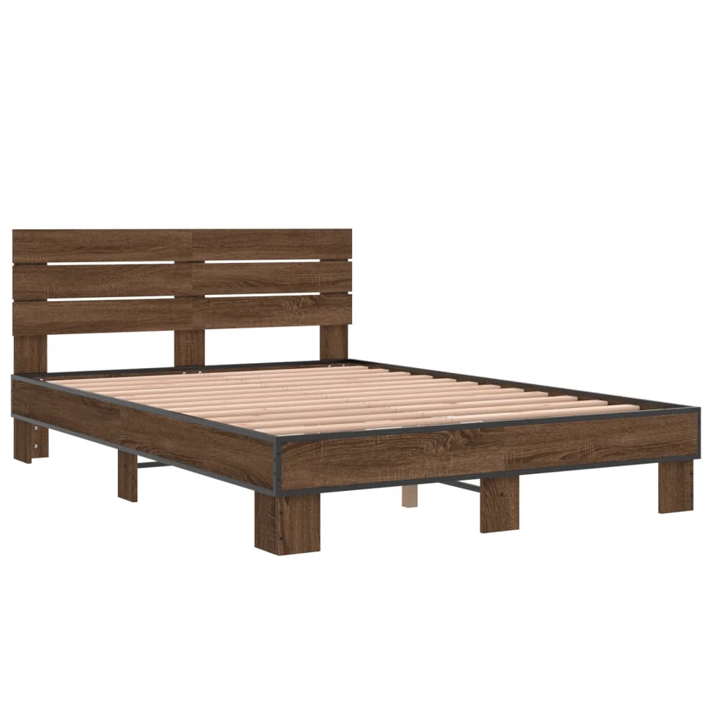 Cadre de lit sans matelas chêne marron 140x200 cm - XIOS