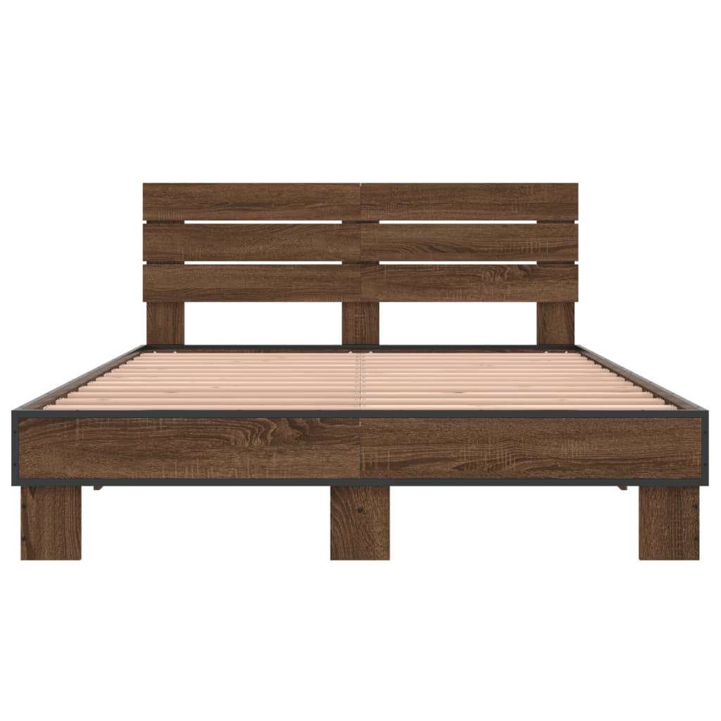 Cadre de lit sans matelas chêne marron 140x200 cm - XIOS