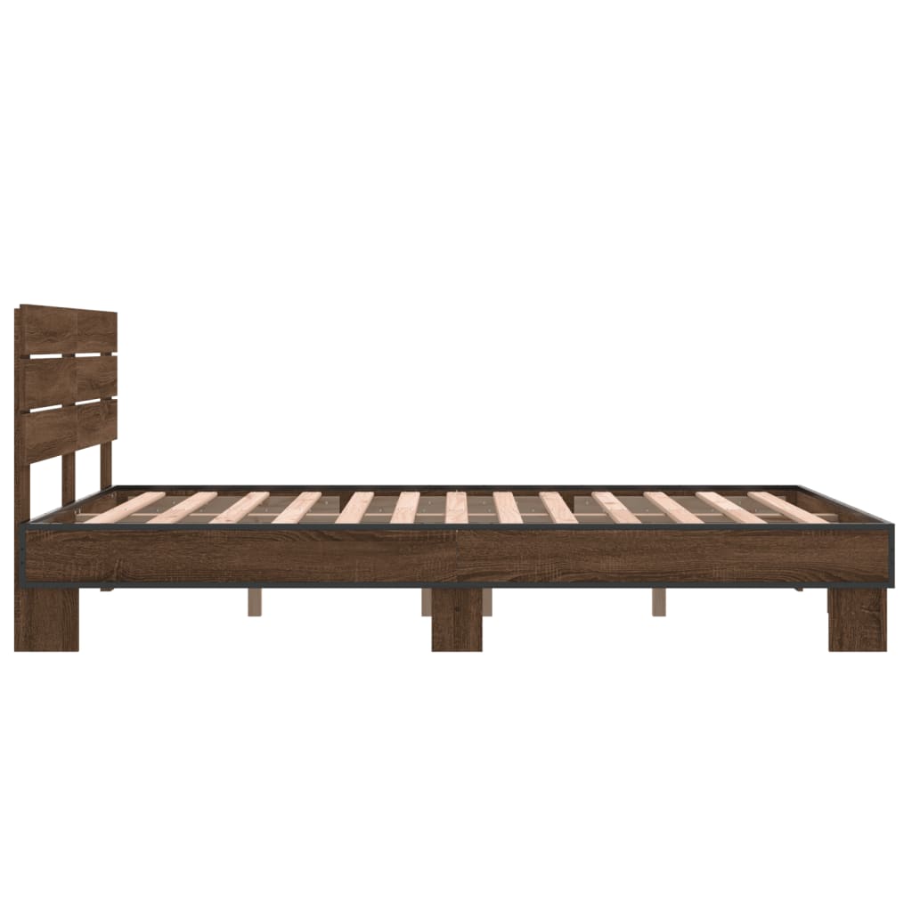 Cadre de lit sans matelas chêne marron 140x200 cm - XIOS