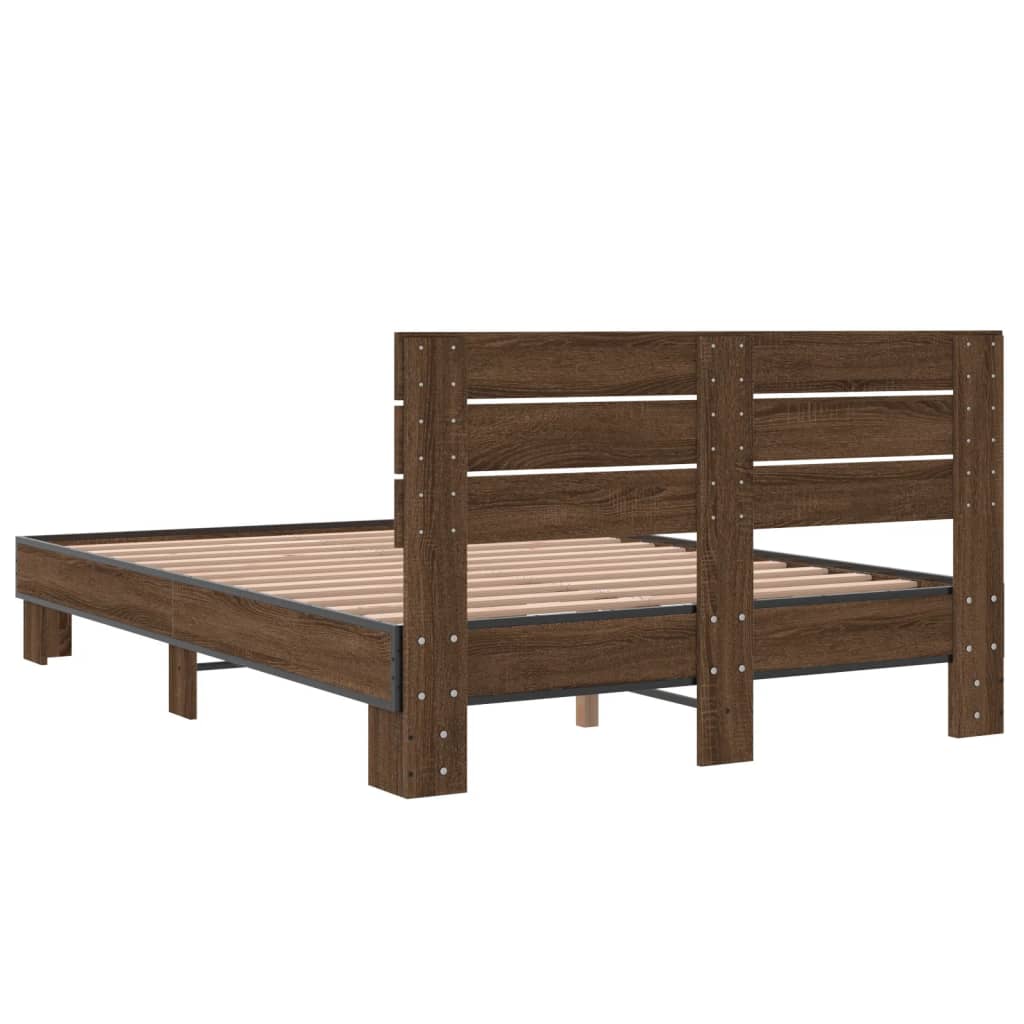 Cadre de lit sans matelas chêne marron 140x200 cm - XIOS