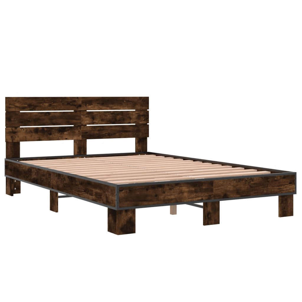 Cadre de lit sans matelas chêne fumé 120x190 cm - XIOS