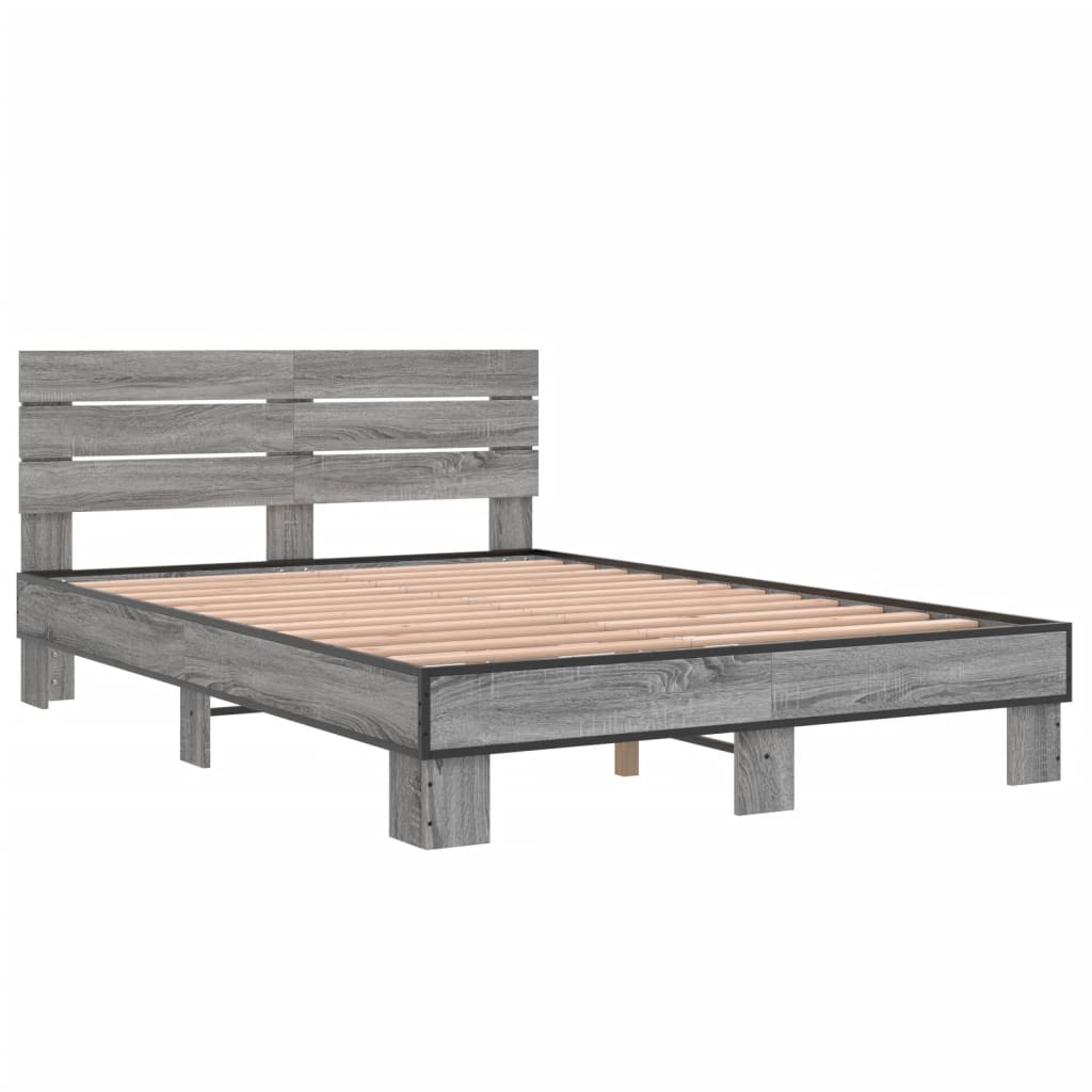 Cadre de lit sans matelas sonoma gris 135x190 cm - XIOS