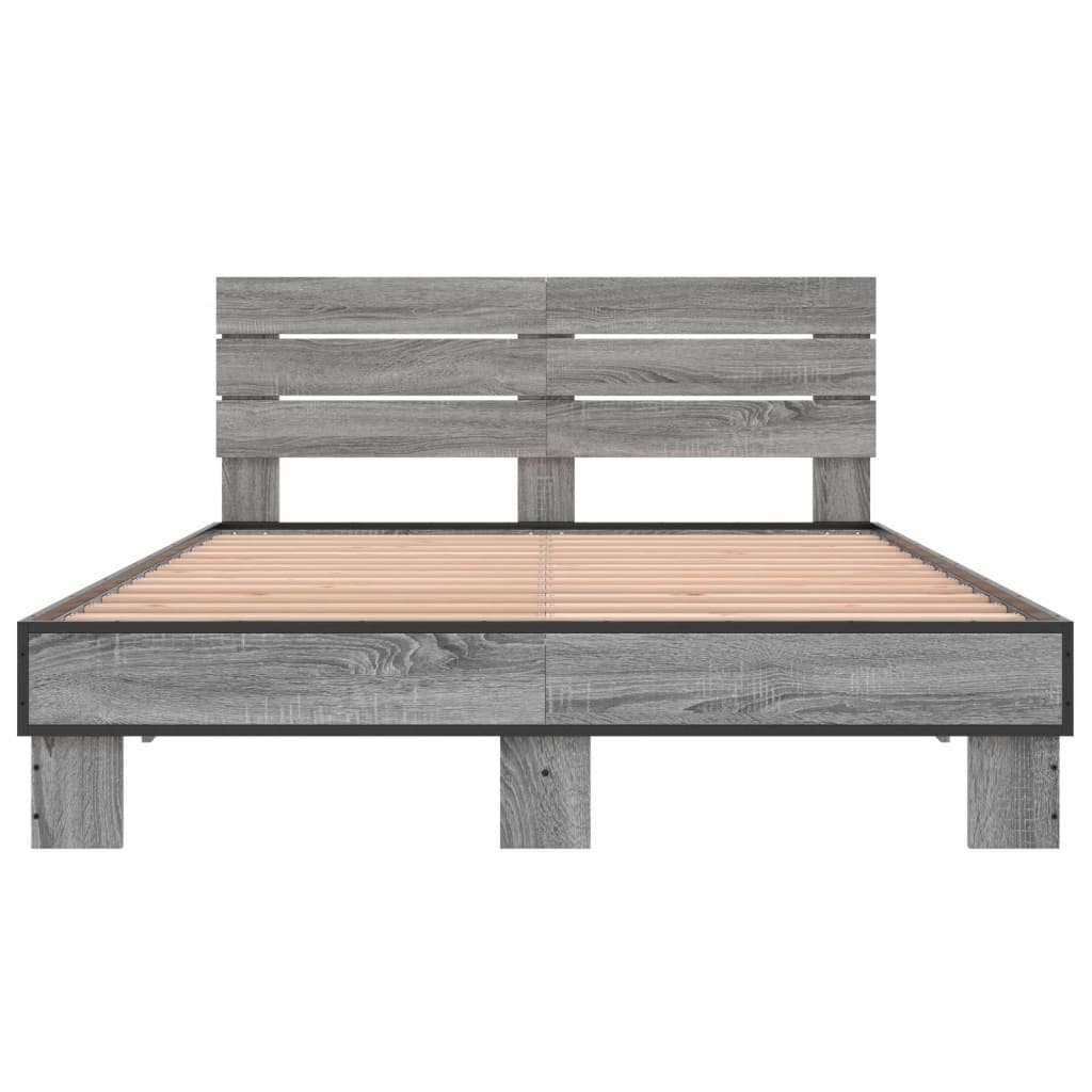 Cadre de lit sans matelas sonoma gris 135x190 cm - XIOS