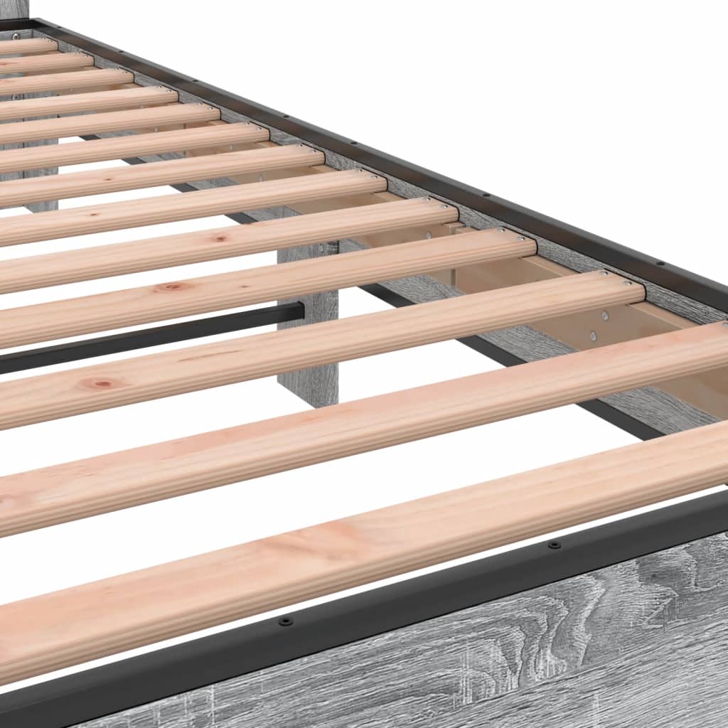 Cadre de lit sans matelas sonoma gris 135x190 cm - XIOS