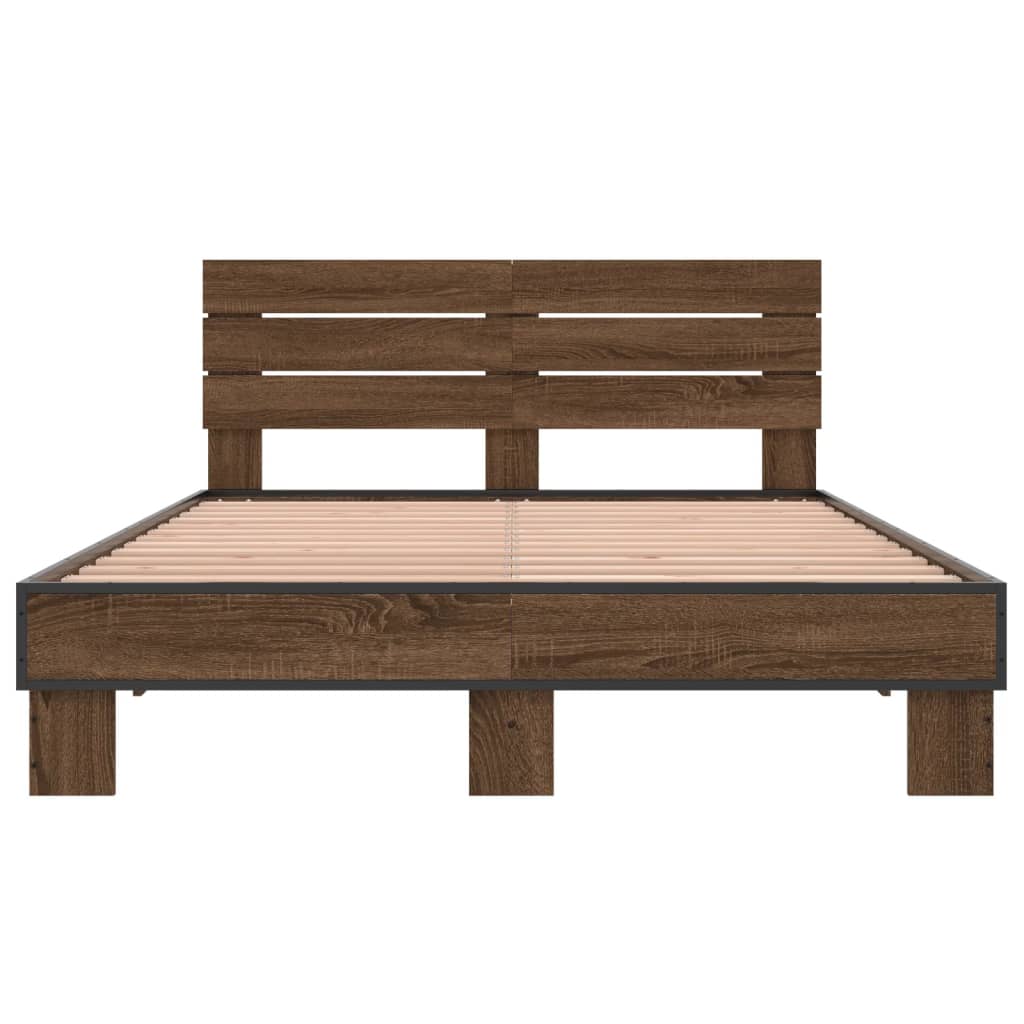 Cadre de lit sans matelas chêne marron 135x190 cm - XIOS