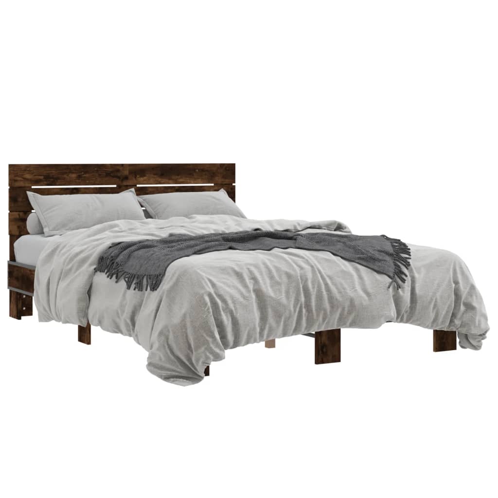 Cadre de lit sans matelas chêne fumé 140x190 cm - XIOS