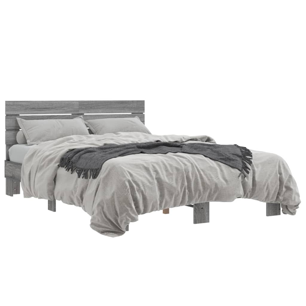 Cadre de lit sans matelas sonoma gris 140x190 cm - XIOS