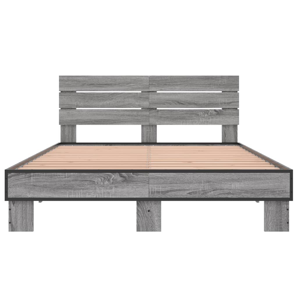 Cadre de lit sans matelas sonoma gris 140x190 cm - XIOS