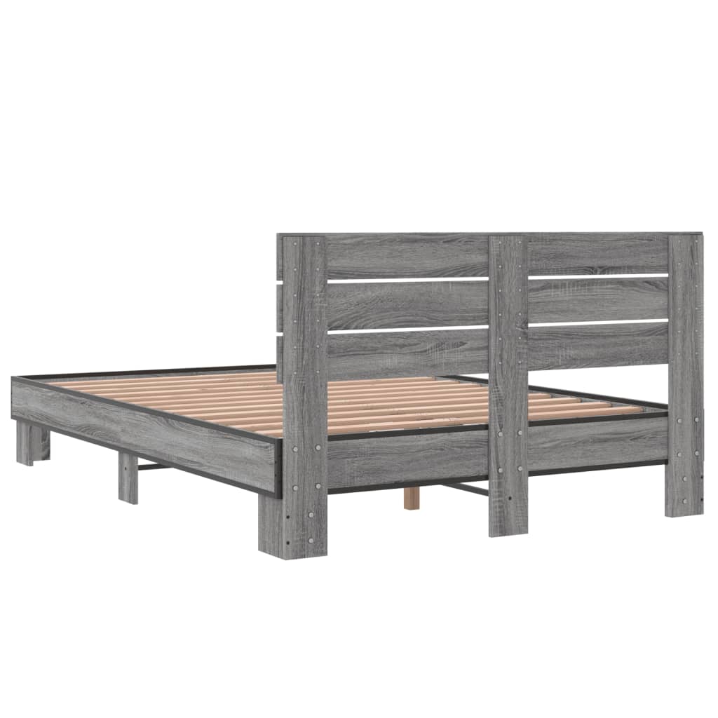 Cadre de lit sans matelas sonoma gris 140x190 cm - XIOS
