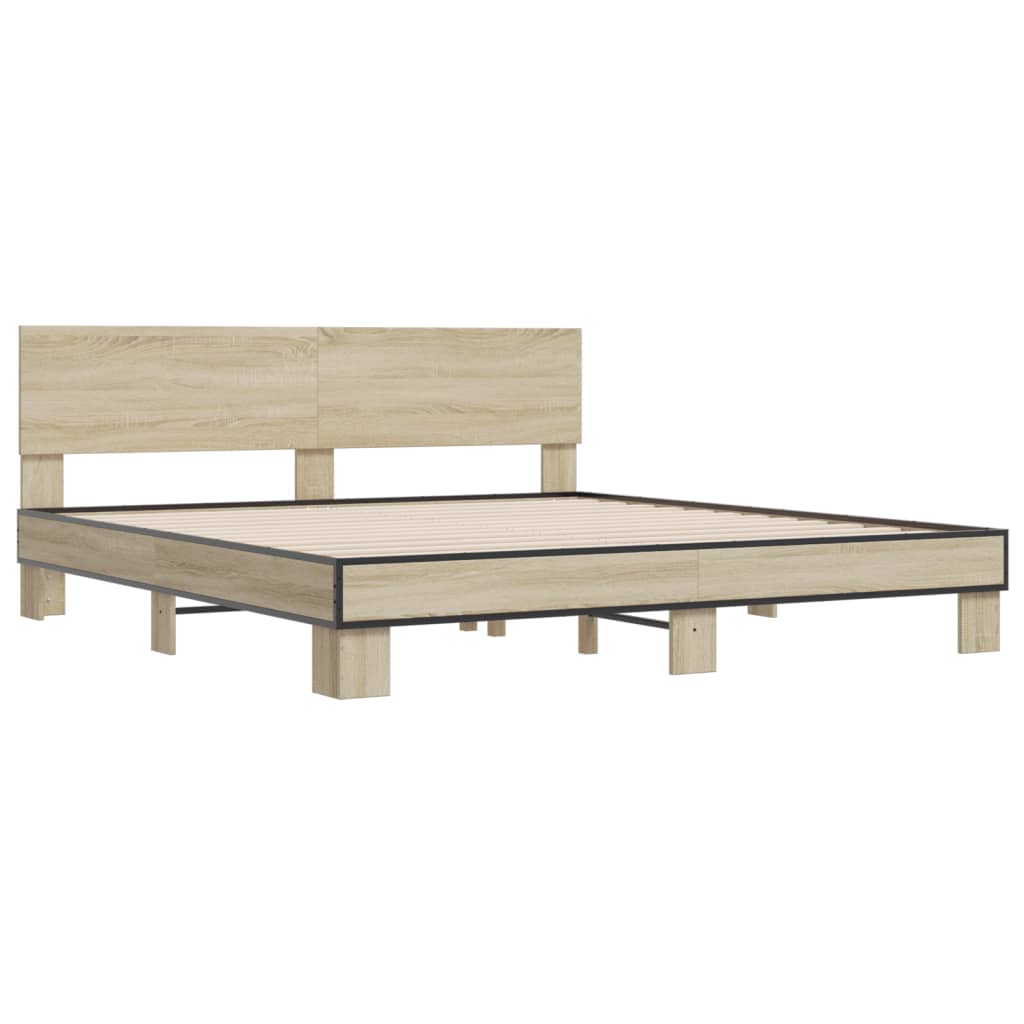 Cadre de lit sans matelas chêne sonoma 200x200 cm - XIOS