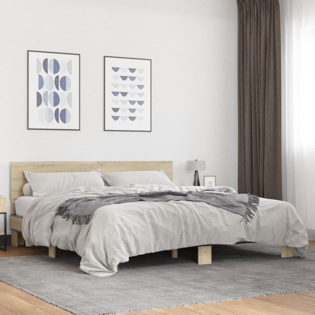 Cadre de lit sans matelas chêne sonoma 200x200 cm - XIOS