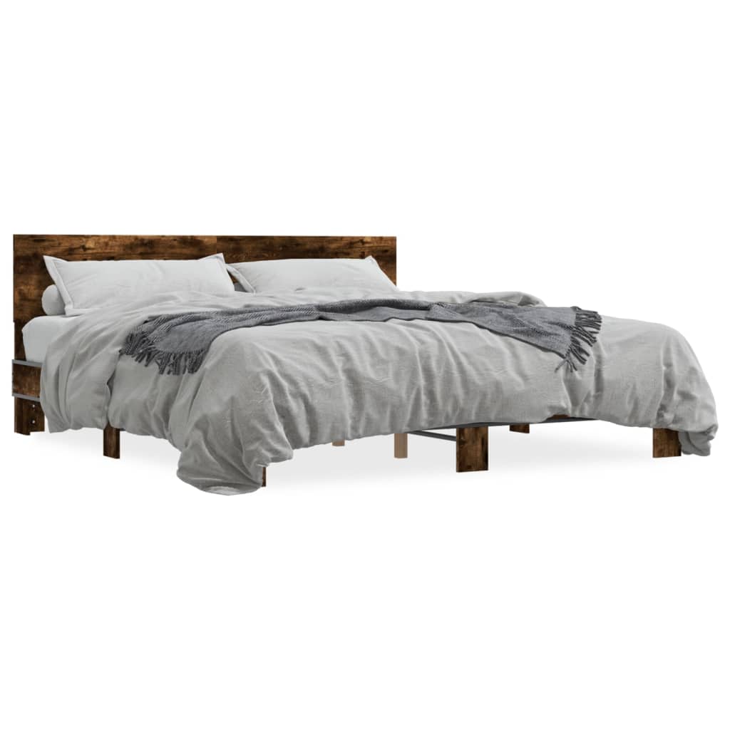 Cadre de lit sans matelas chêne fumé 200x200 cm - XIOS