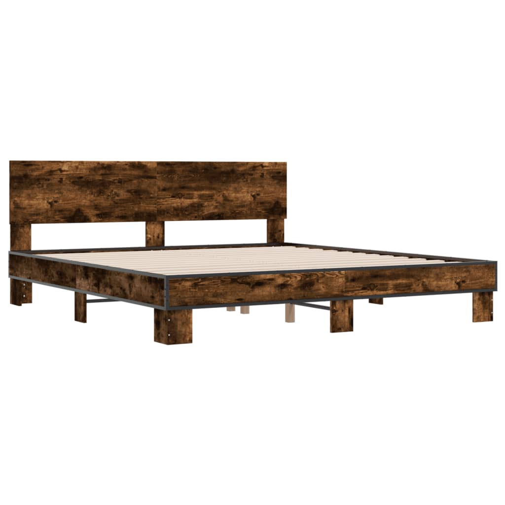 Cadre de lit sans matelas chêne fumé 200x200 cm - XIOS