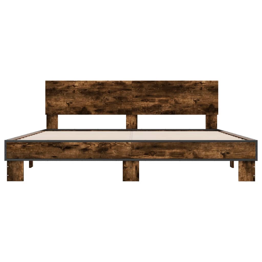 Cadre de lit sans matelas chêne fumé 200x200 cm - XIOS