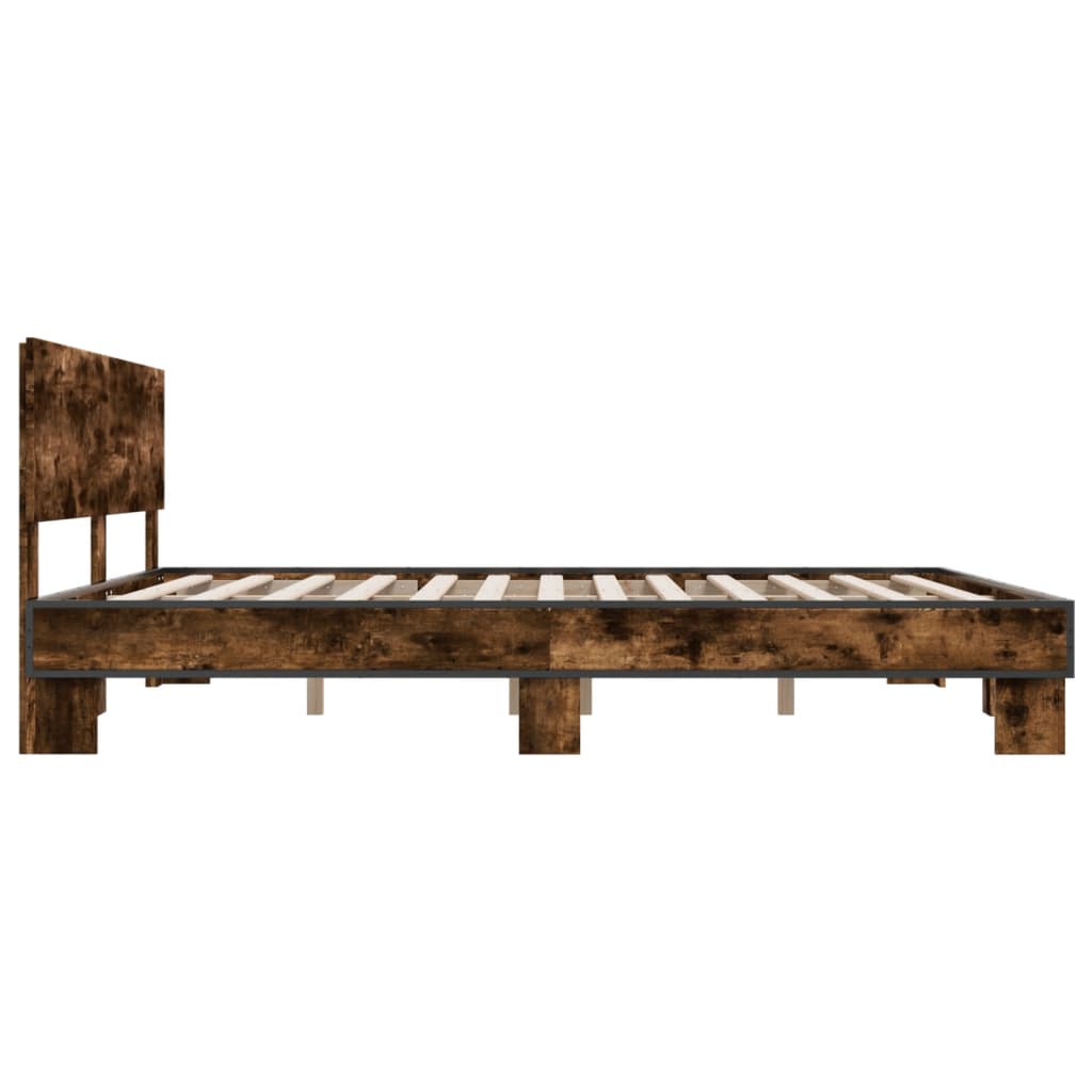 Cadre de lit sans matelas chêne fumé 200x200 cm - XIOS
