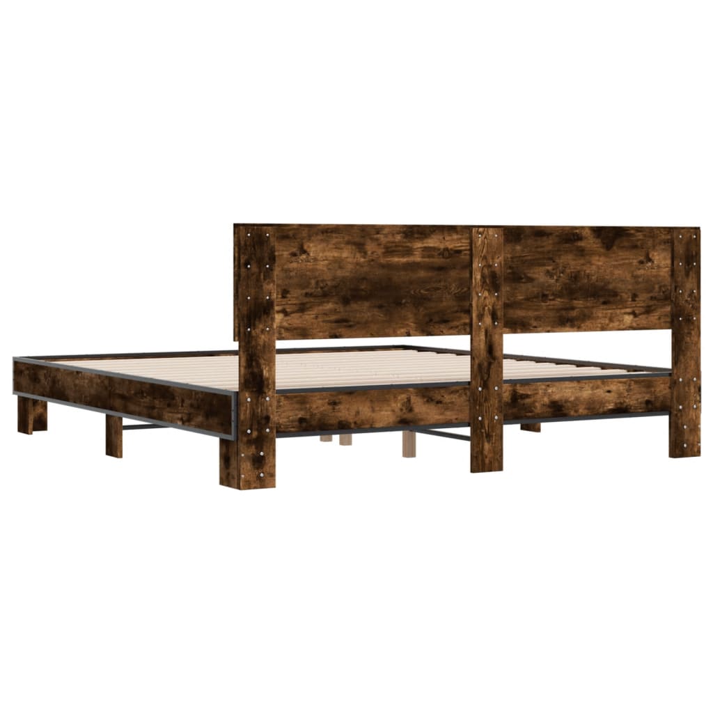 Cadre de lit sans matelas chêne fumé 200x200 cm - XIOS