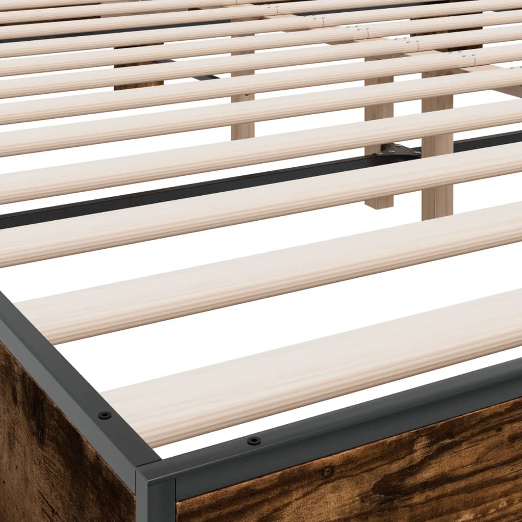 Cadre de lit sans matelas chêne fumé 200x200 cm - XIOS