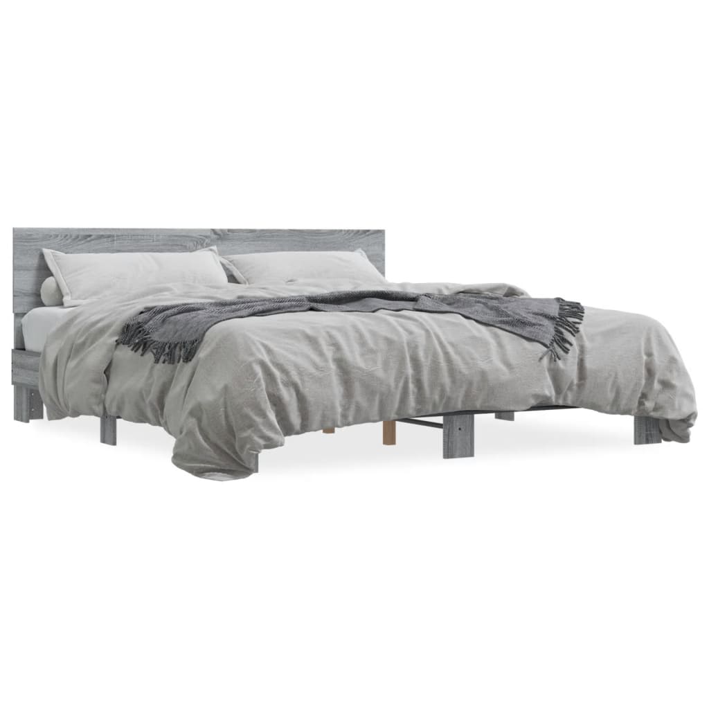 Cadre de lit sans matelas sonoma gris 200x200 cm - XIOS
