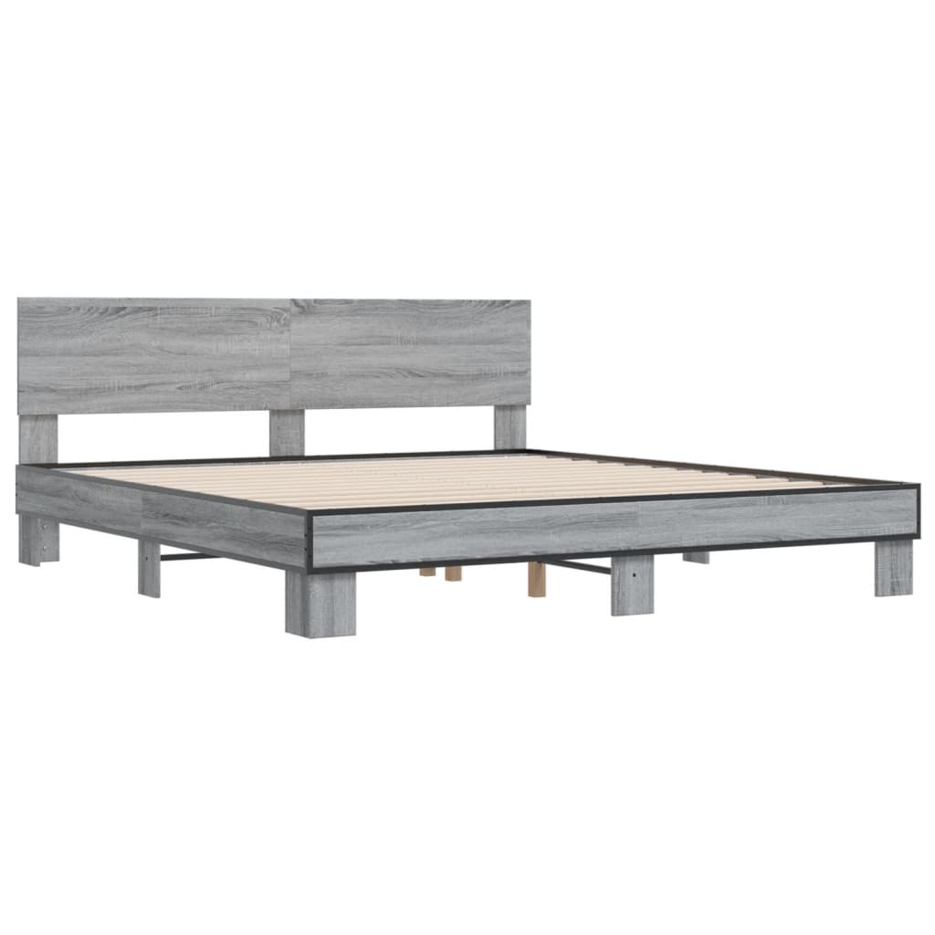 Cadre de lit sans matelas sonoma gris 200x200 cm - XIOS