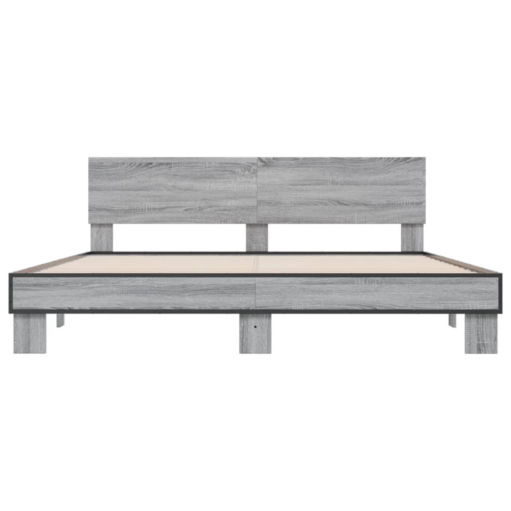 Cadre de lit sans matelas sonoma gris 200x200 cm - XIOS