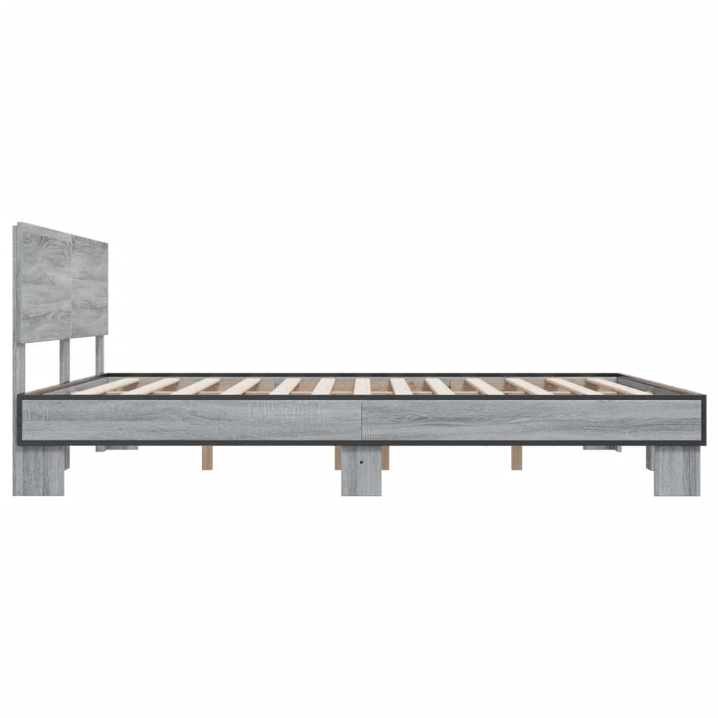 Cadre de lit sans matelas sonoma gris 200x200 cm - XIOS