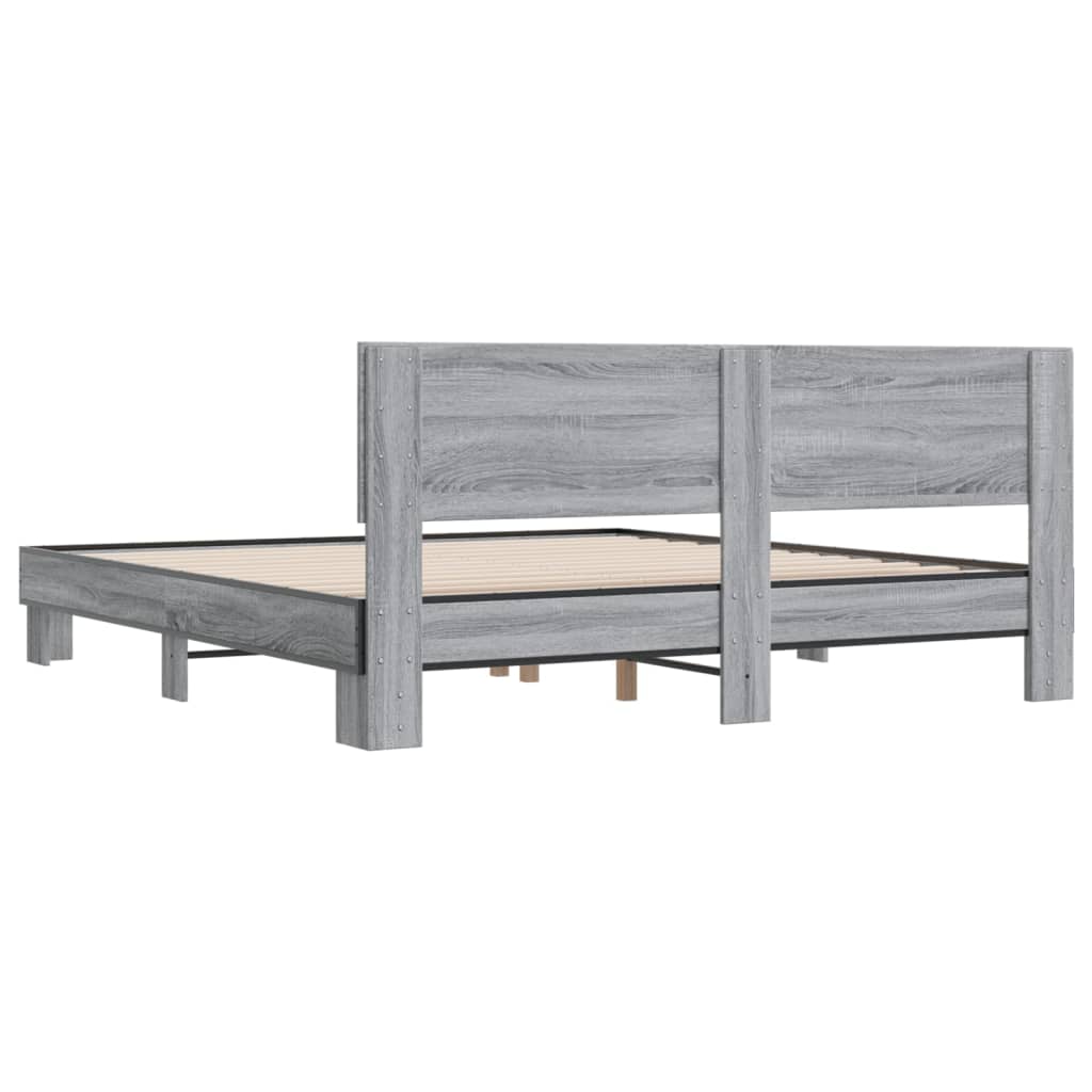 Cadre de lit sans matelas sonoma gris 200x200 cm - XIOS