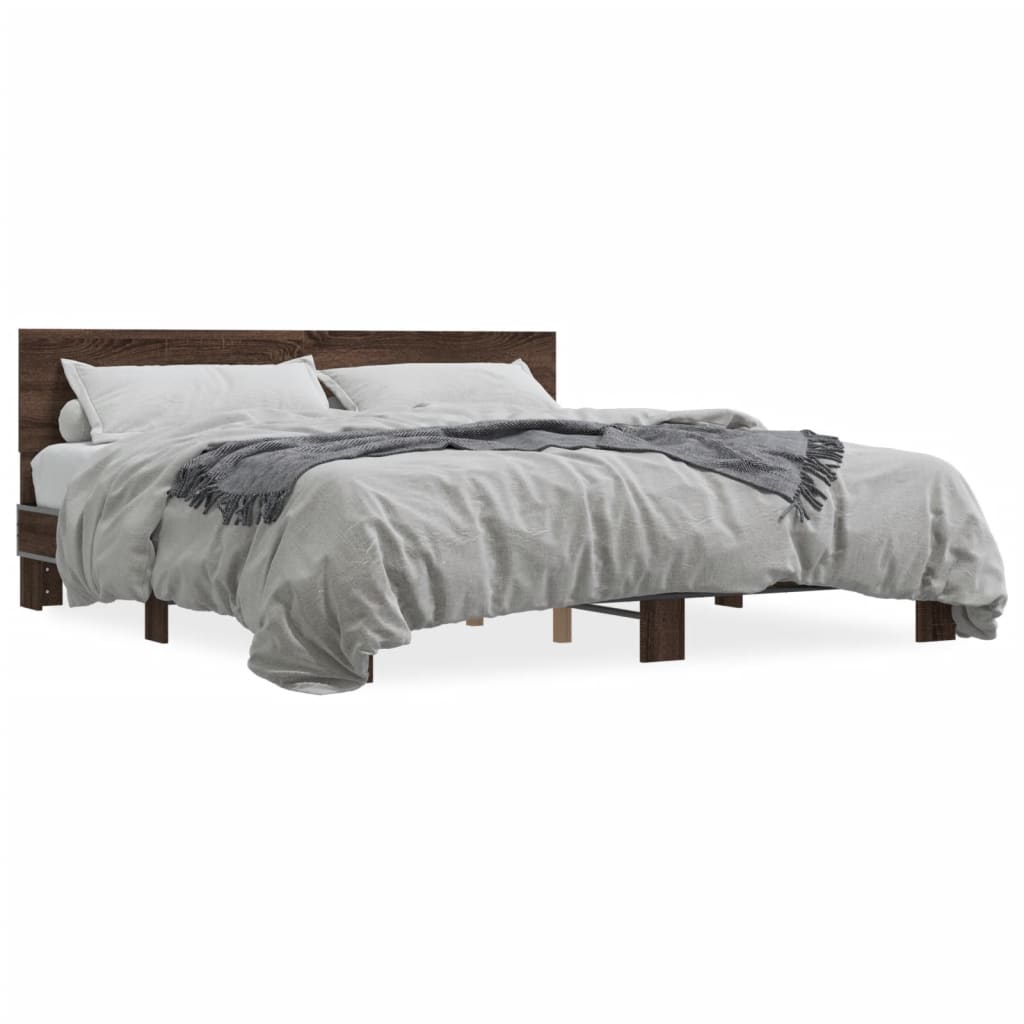 Cadre de lit sans matelas chêne marron 200x200 cm - XIOS