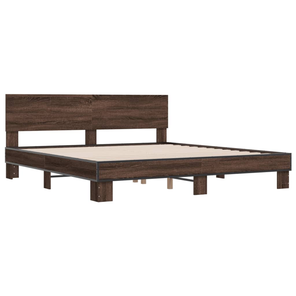 Cadre de lit sans matelas chêne marron 200x200 cm - XIOS