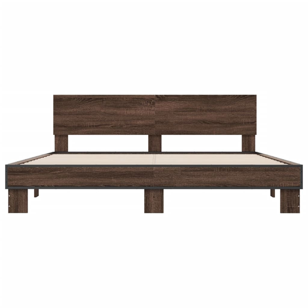 Cadre de lit sans matelas chêne marron 200x200 cm - XIOS