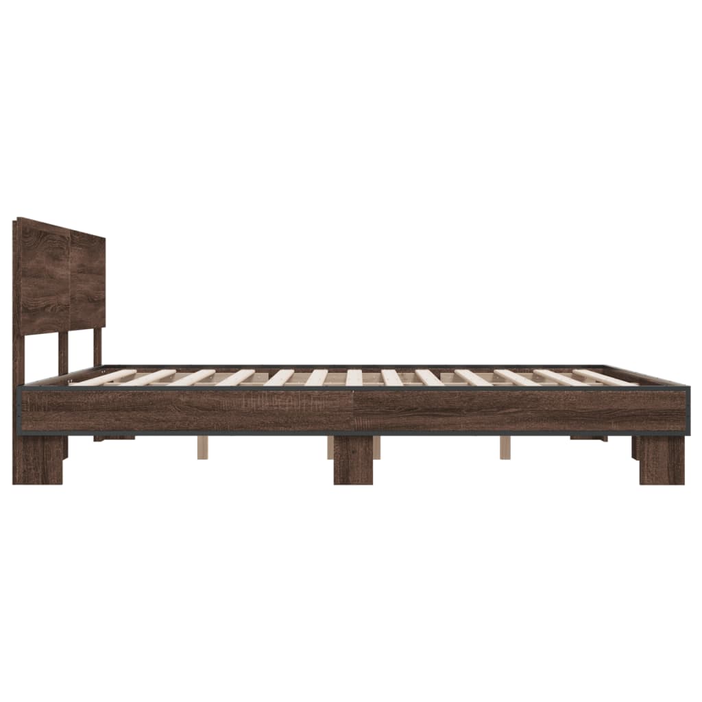 Cadre de lit sans matelas chêne marron 200x200 cm - XIOS