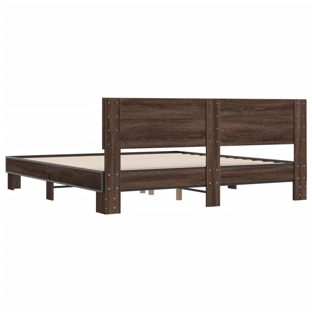 Cadre de lit sans matelas chêne marron 200x200 cm - XIOS