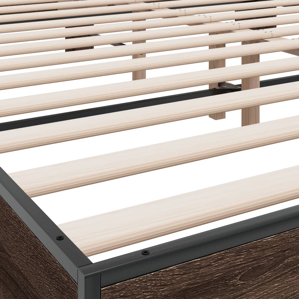 Cadre de lit sans matelas chêne marron 200x200 cm - XIOS
