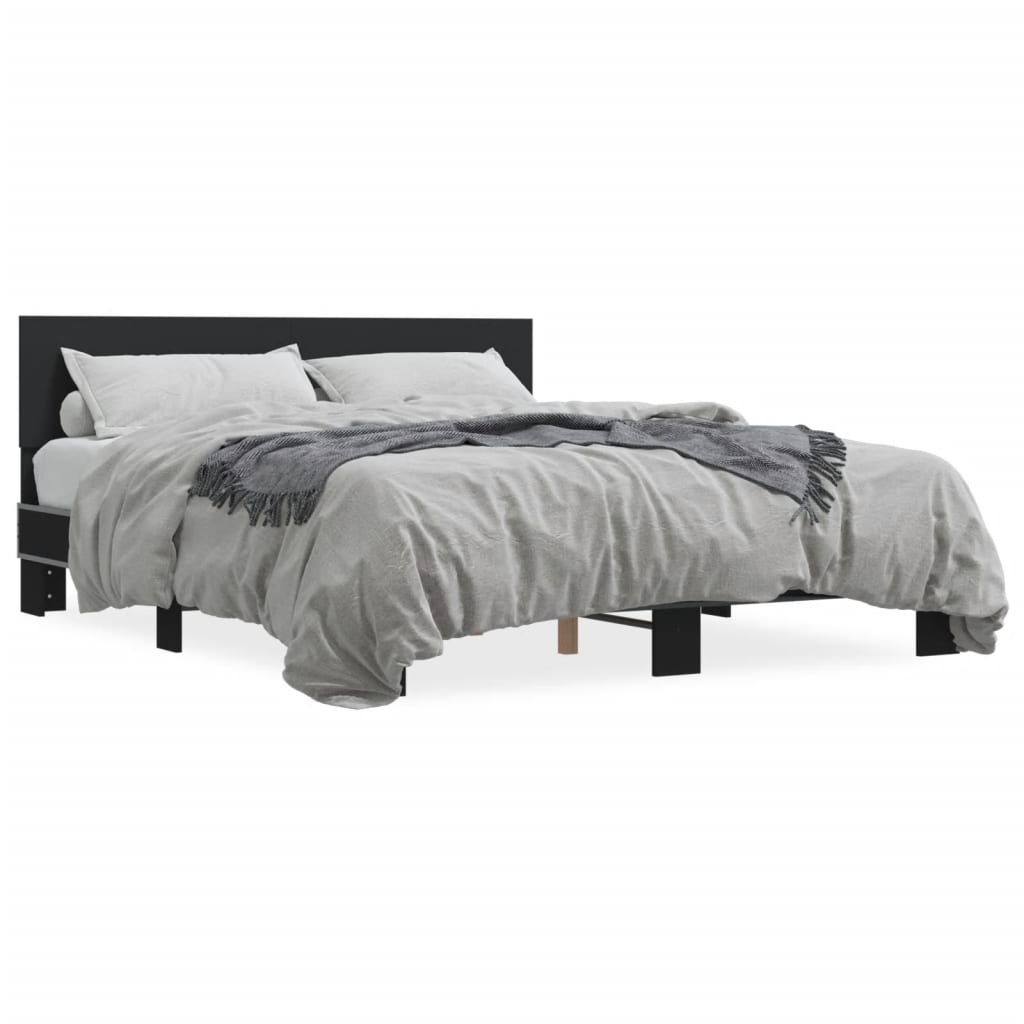 Cadre de lit sans matelas noir 160x200 cm - XIOS