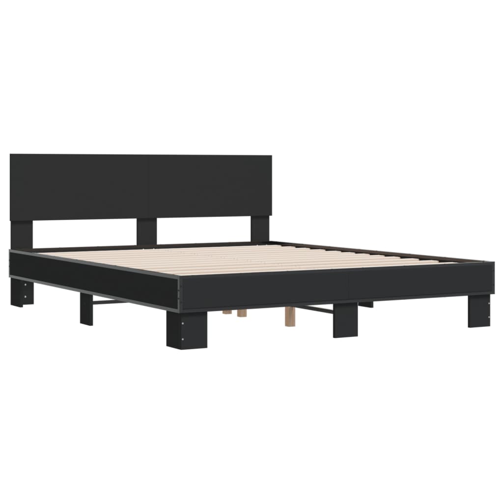 Cadre de lit sans matelas noir 160x200 cm - XIOS