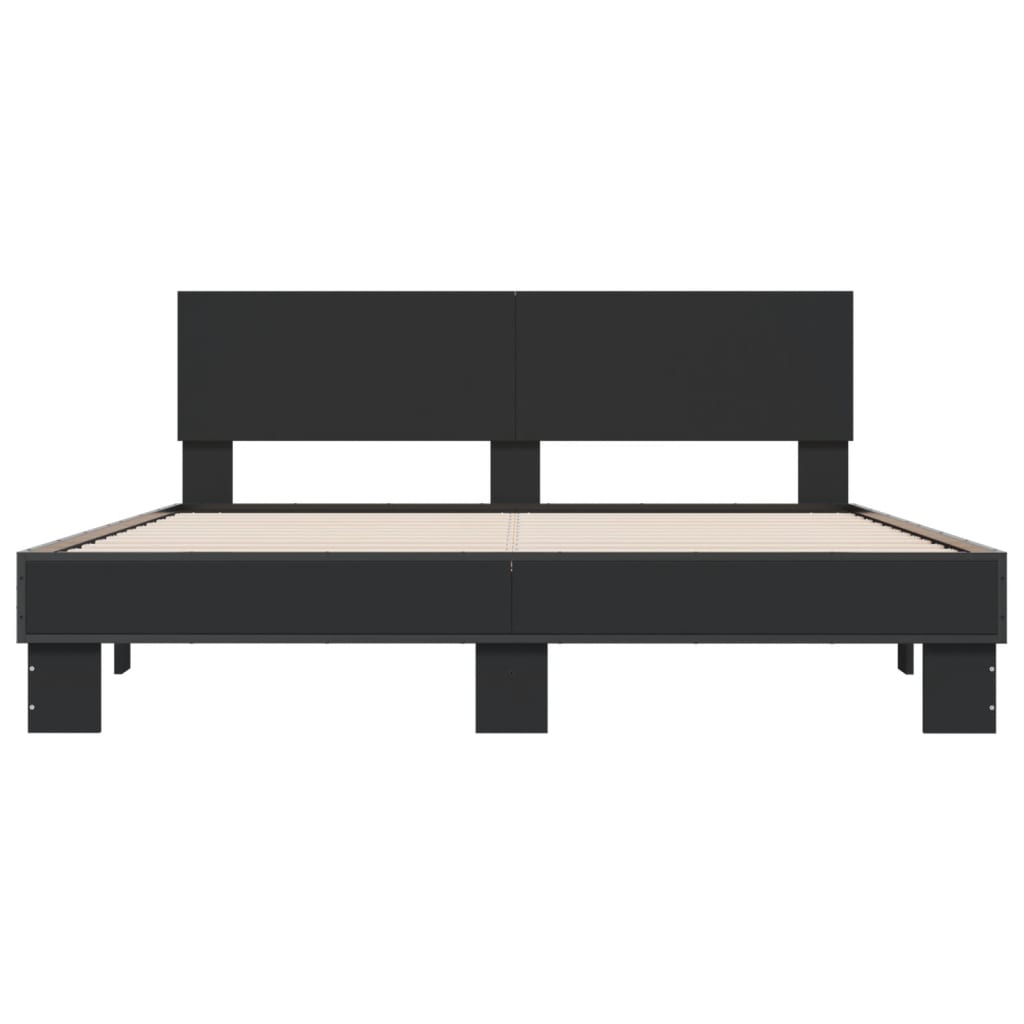 Cadre de lit sans matelas noir 160x200 cm - XIOS