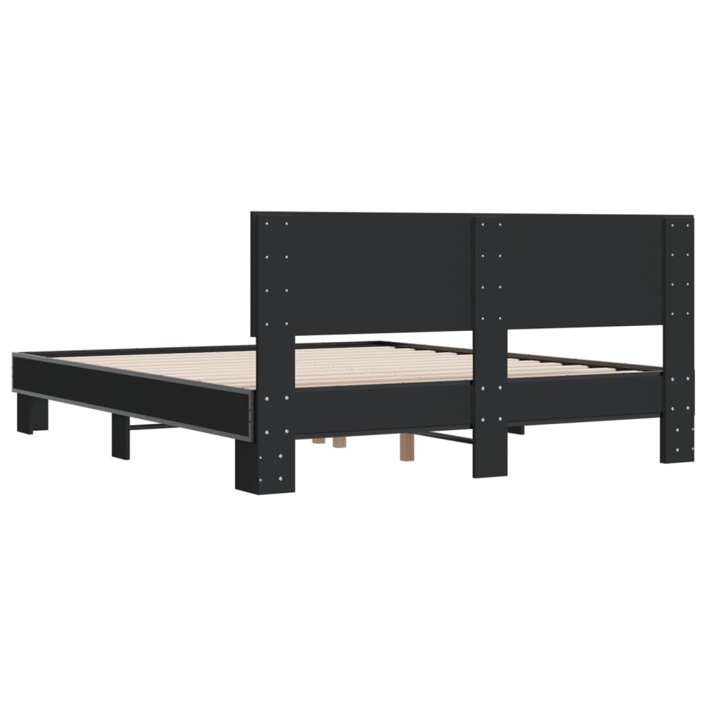 Cadre de lit sans matelas noir 160x200 cm - XIOS