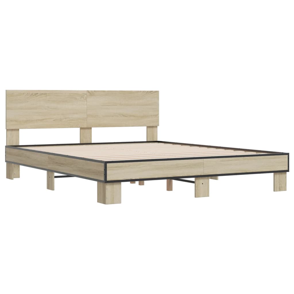 Cadre de lit sans matelas chêne sonoma 160x200 cm - XIOS
