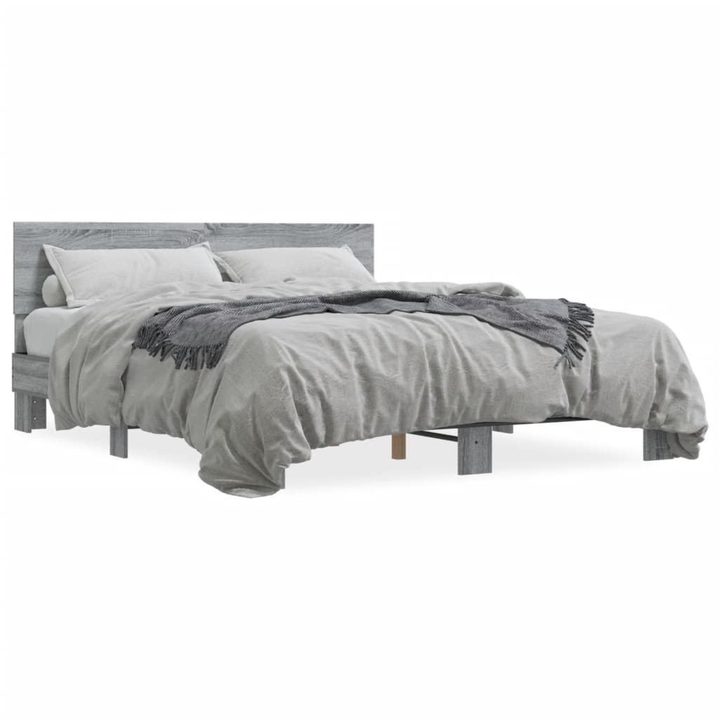 Cadre de lit sans matelas sonoma gris 160x200 cm - XIOS