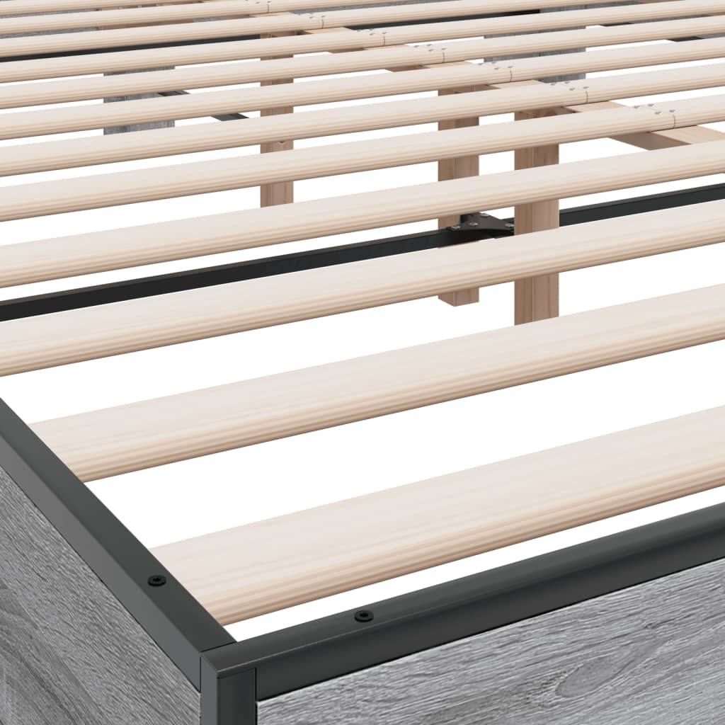Cadre de lit sans matelas sonoma gris 160x200 cm - XIOS