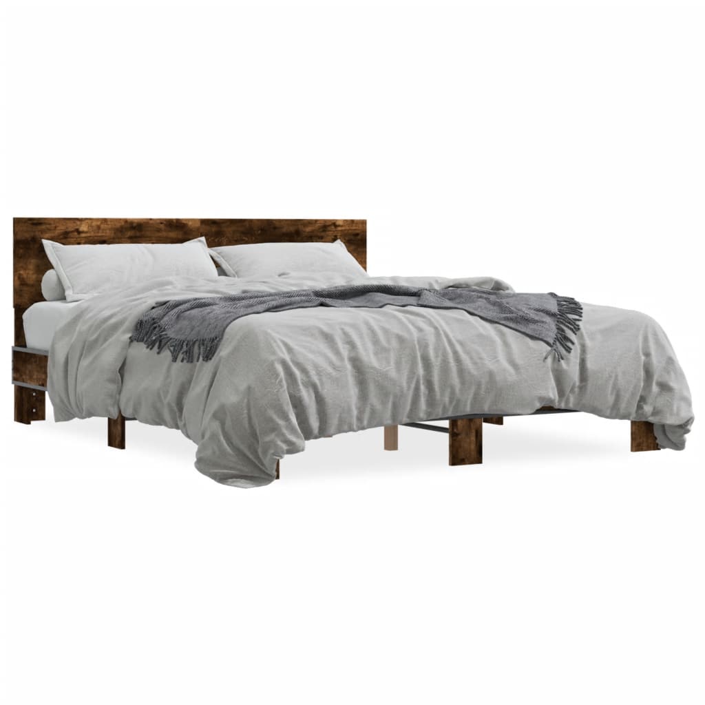 Cadre de lit sans matelas chêne fumé 150x200 cm - XIOS