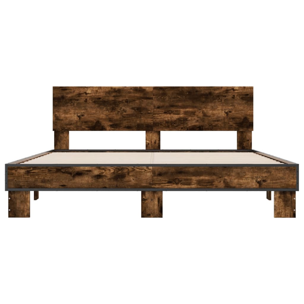 Cadre de lit sans matelas chêne fumé 150x200 cm - XIOS