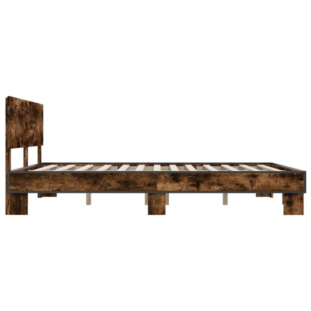 Cadre de lit sans matelas chêne fumé 150x200 cm - XIOS