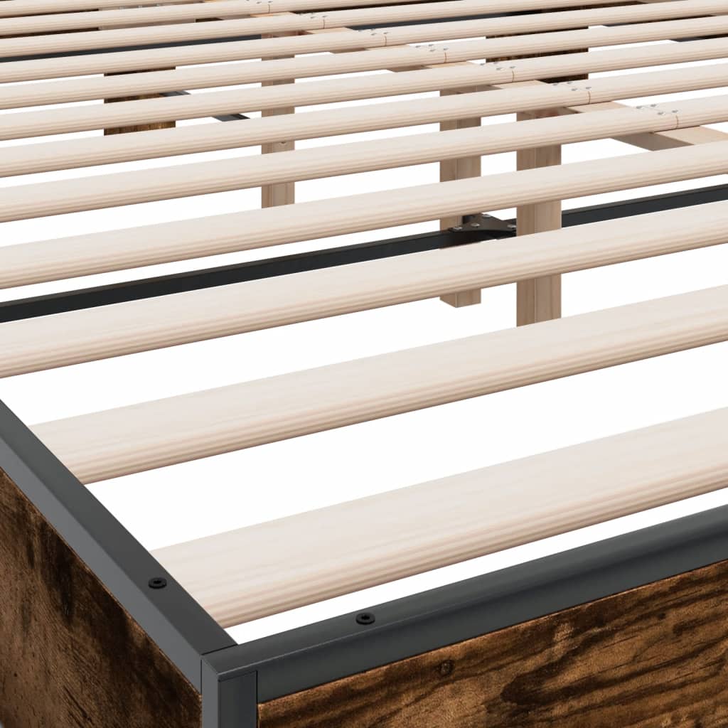 Cadre de lit sans matelas chêne fumé 150x200 cm - XIOS