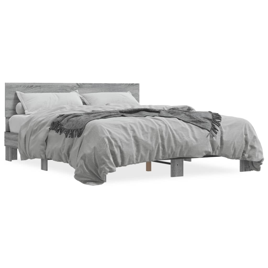 Cadre de lit sans matelas sonoma gris 150x200 cm - XIOS