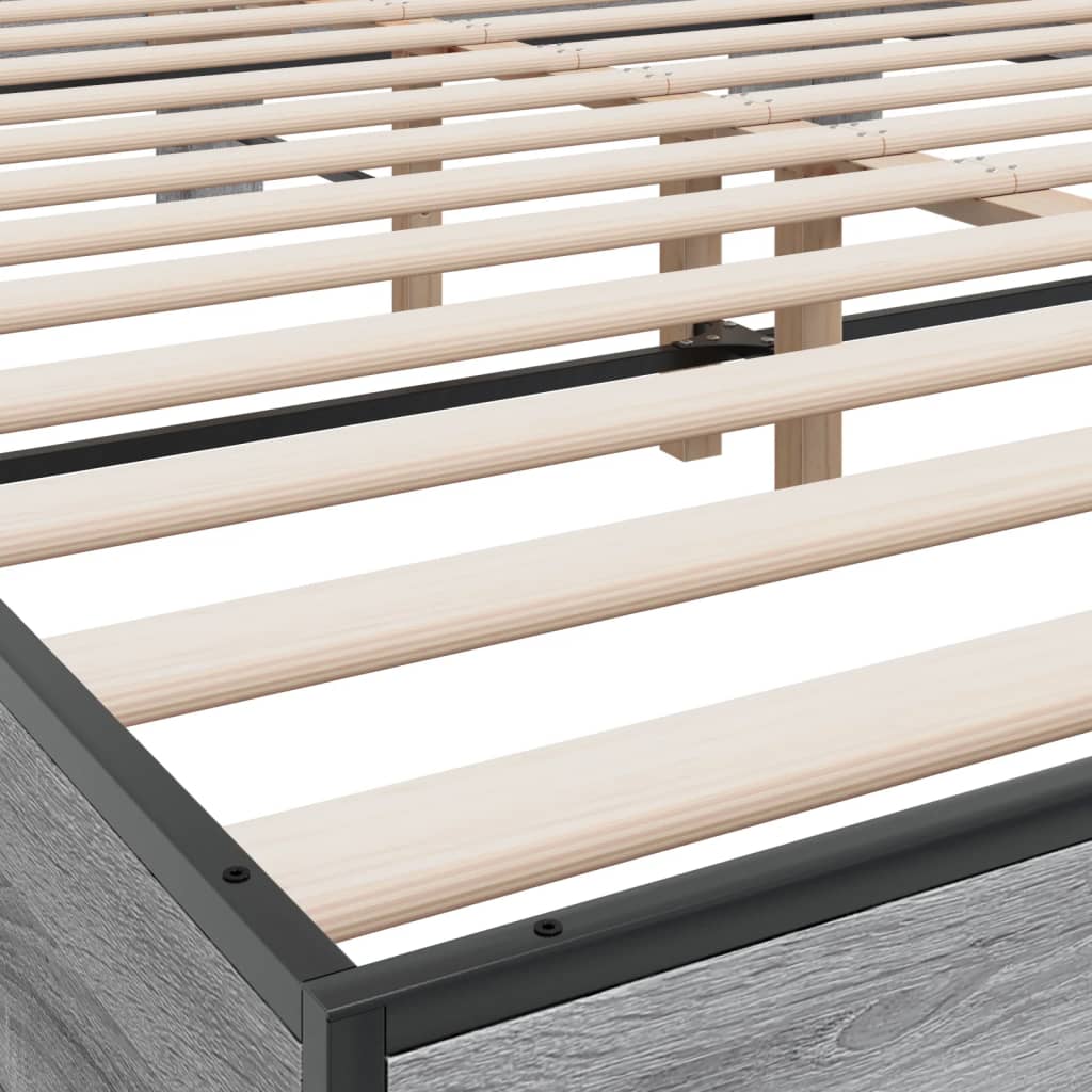 Cadre de lit sans matelas sonoma gris 150x200 cm - XIOS