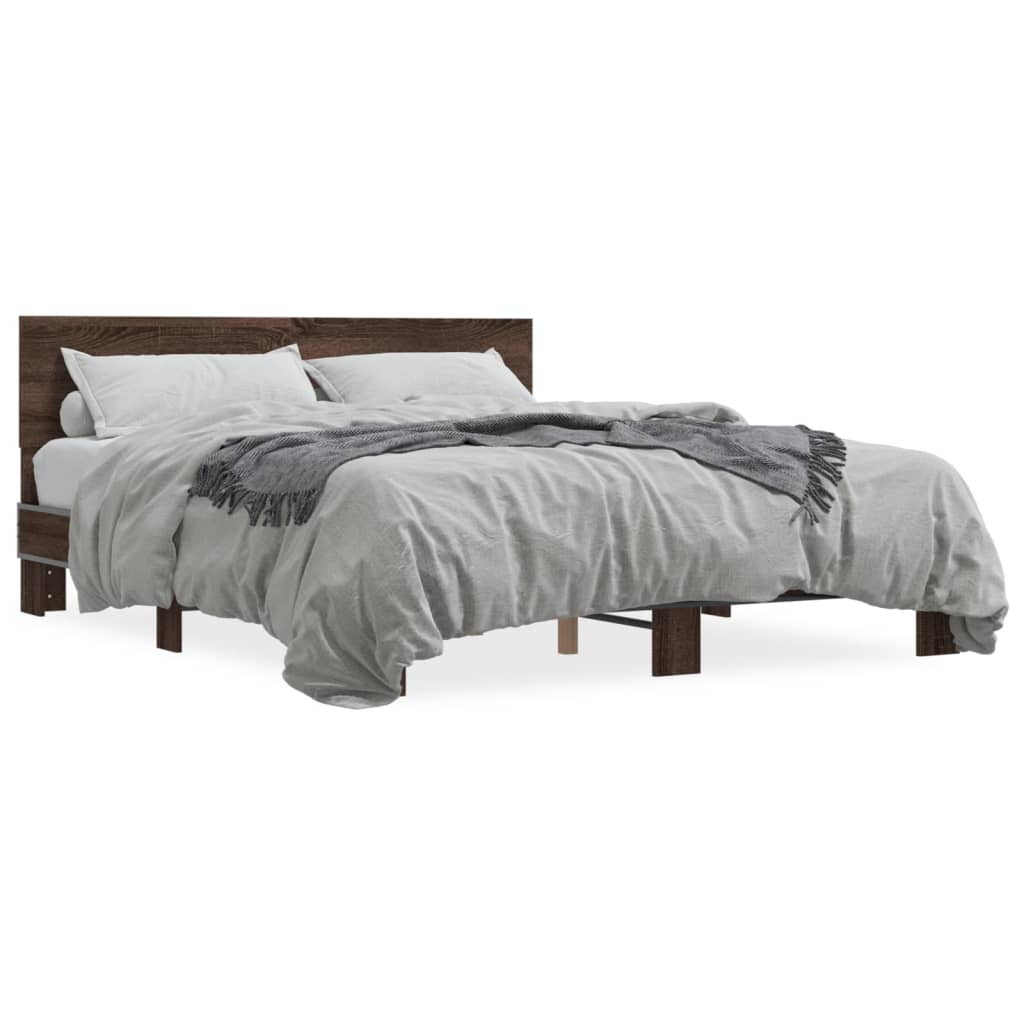 Cadre de lit sans matelas chêne marron 150x200 cm - XIOS