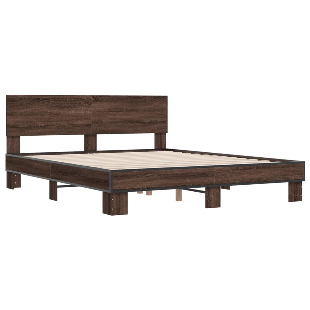 Cadre de lit sans matelas chêne marron 150x200 cm - XIOS