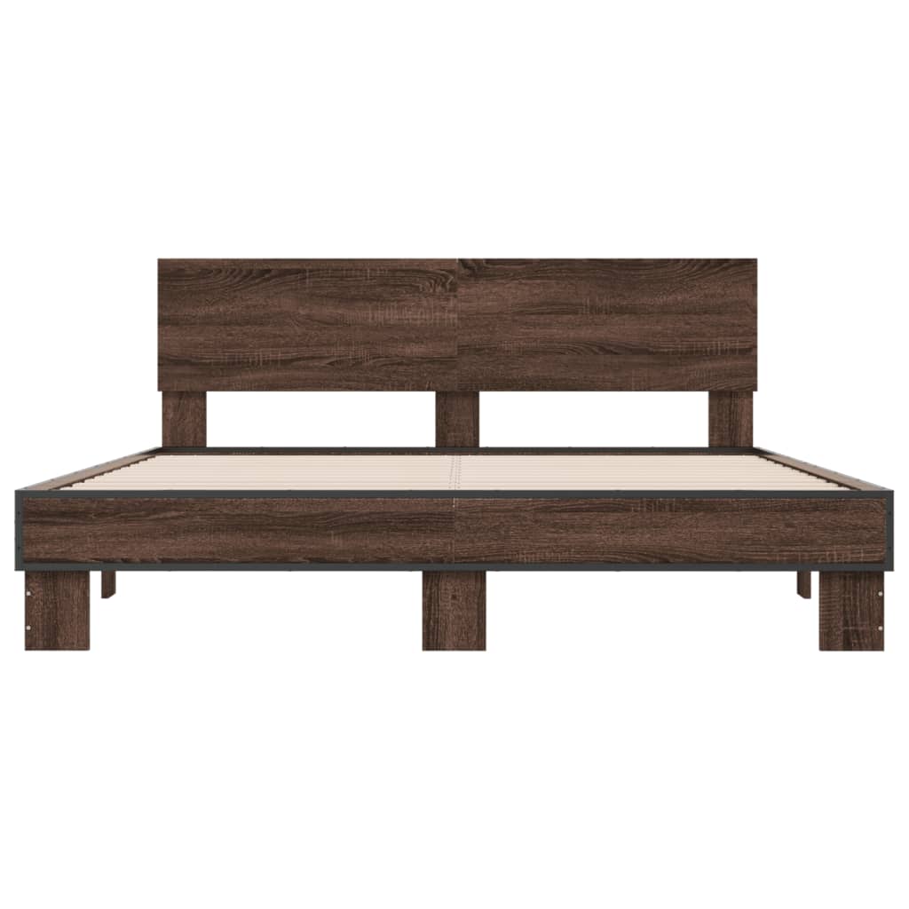 Cadre de lit sans matelas chêne marron 150x200 cm - XIOS