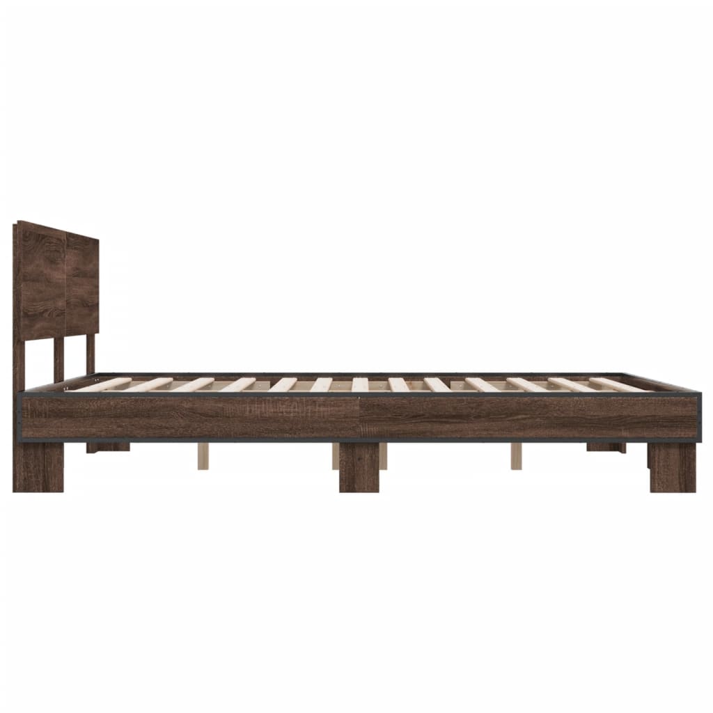 Cadre de lit sans matelas chêne marron 150x200 cm - XIOS