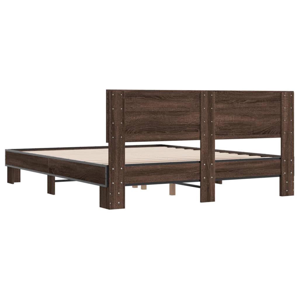 Cadre de lit sans matelas chêne marron 150x200 cm - XIOS